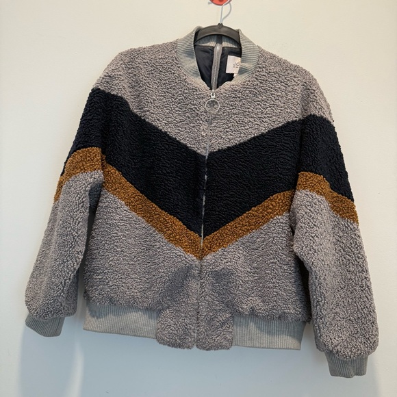 J.O.A. Colorblock Teddy Faux Fur Jacket,l size S - Picture 2 of 14